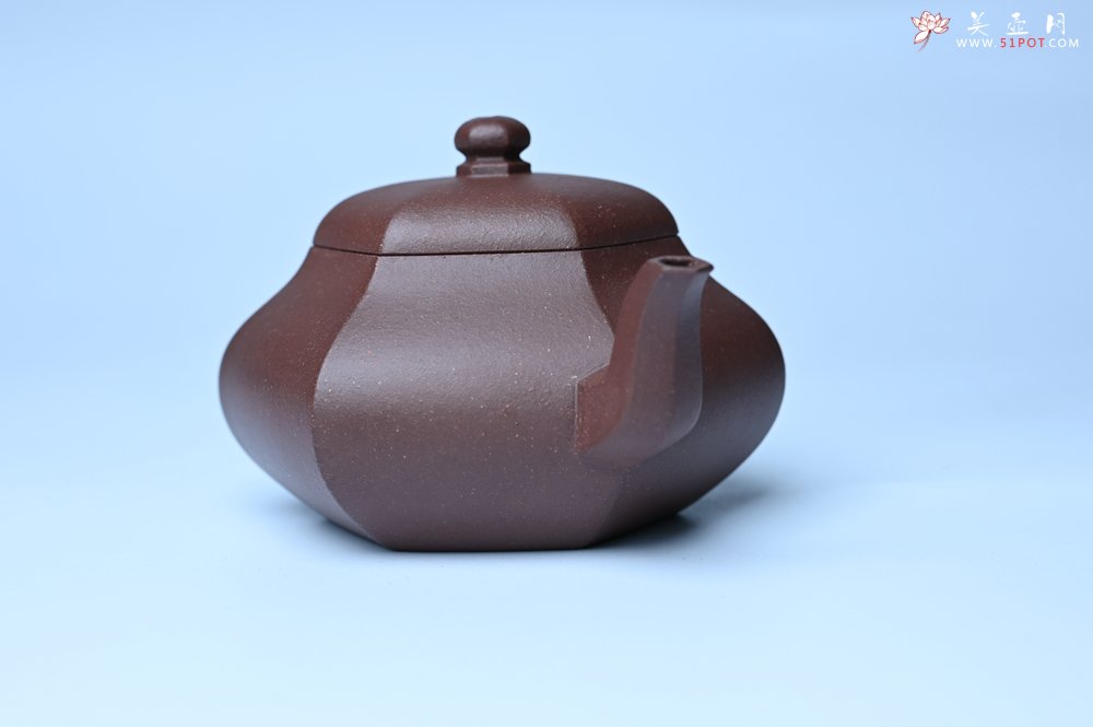 紫砂壶图片：美壶特惠 朱老师全手工六方君德壶 茶人醉爱 - 全手工紫砂壶网