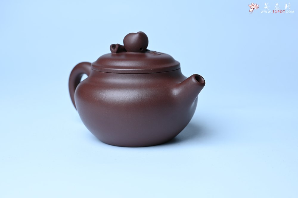 紫砂壶图片：特好老紫泥全手工寿桃壶 茶人醉爱 - 全手工紫砂壶网