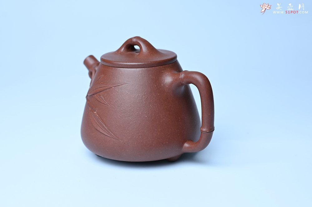 紫砂壶图片：美壶特惠 优质紫泥竹叶高石瓢壶 茶人醉爱 - 全手工紫砂壶网