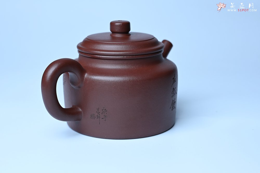 紫砂壶图片：油润黄龙山4号深井红皮龙 全手工德中壶 做工特好 装饰清供图 特文气 - 全手工紫砂壶网