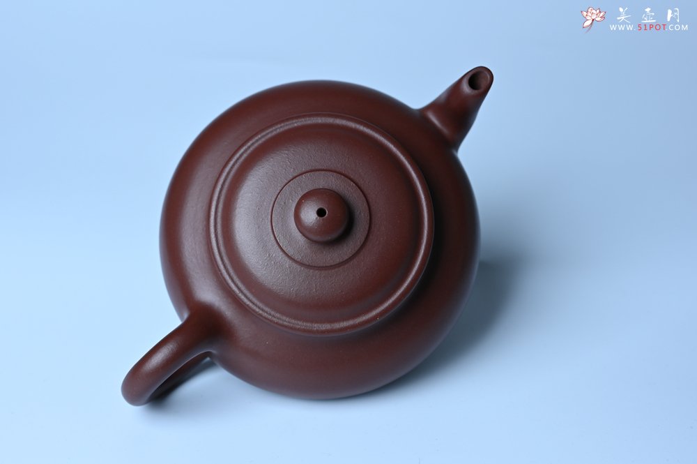 紫砂壶图片：油润黄龙山4号深井红皮龙 全手工摹顾景舟高虚扁 做工特好 - 全手工紫砂壶网