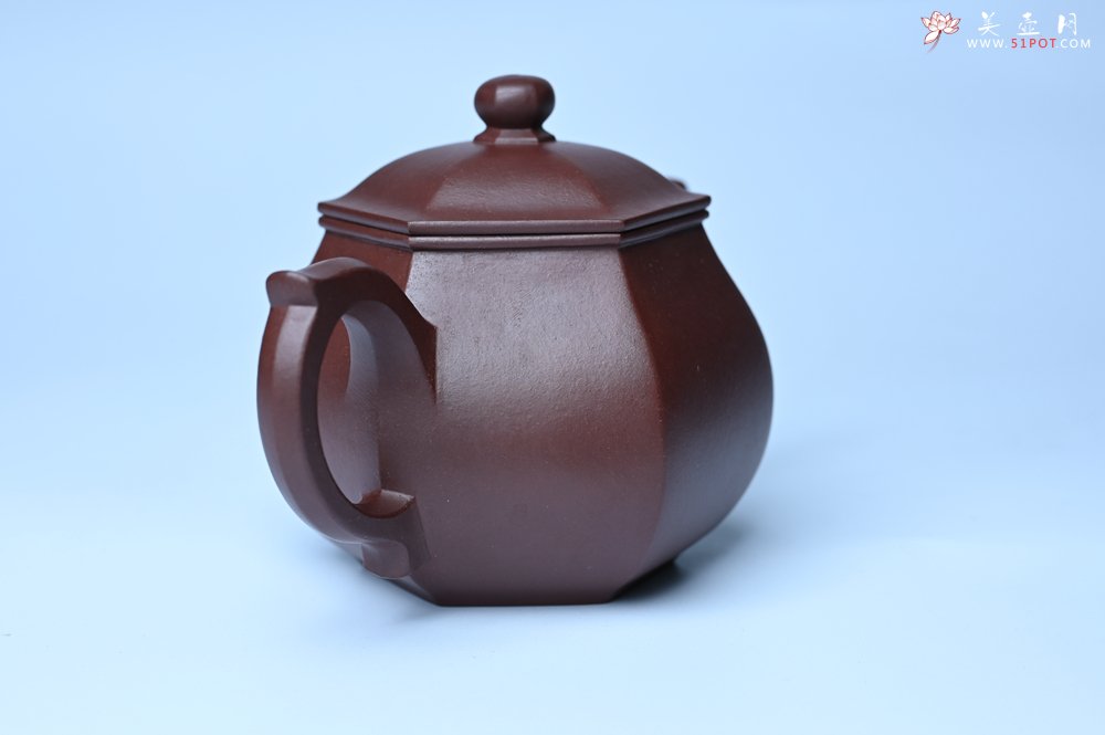 紫砂壶图片：全手工六方高韵 韵味悠长 - 全手工紫砂壶网