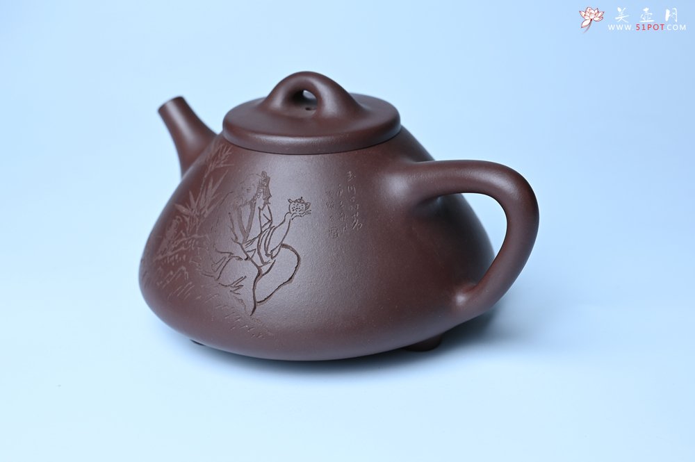 紫砂壶图片：潜力股周小培 特好全手工底槽清子冶石瓢 助工装饰品茶玩壶图 特文气 - 全手工紫砂壶网
