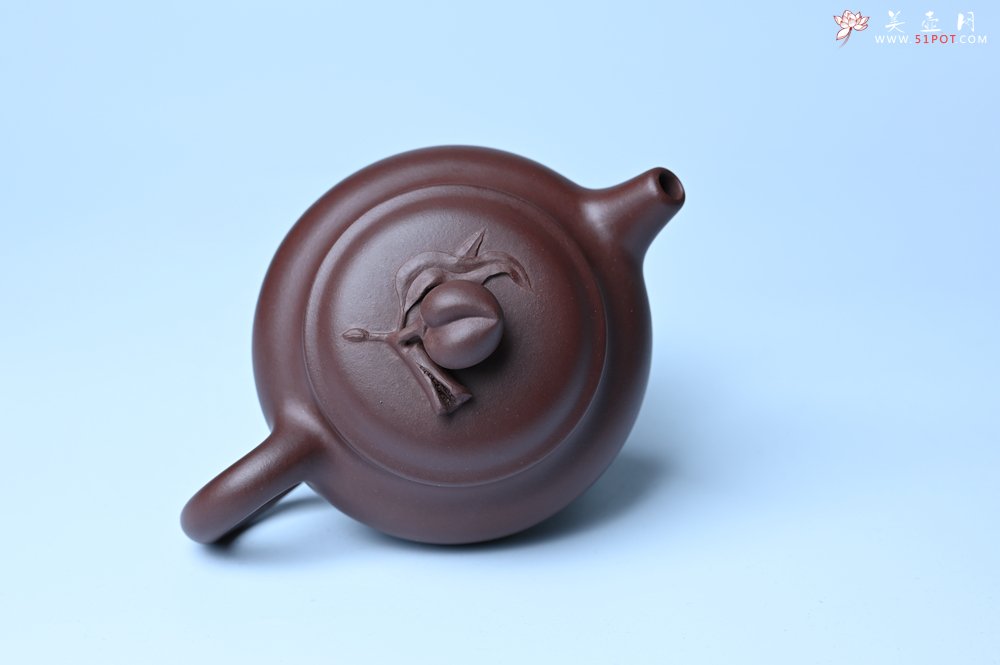 紫砂壶图片：特好老紫泥全手工寿桃壶 茶人醉爱 - 全手工紫砂壶网