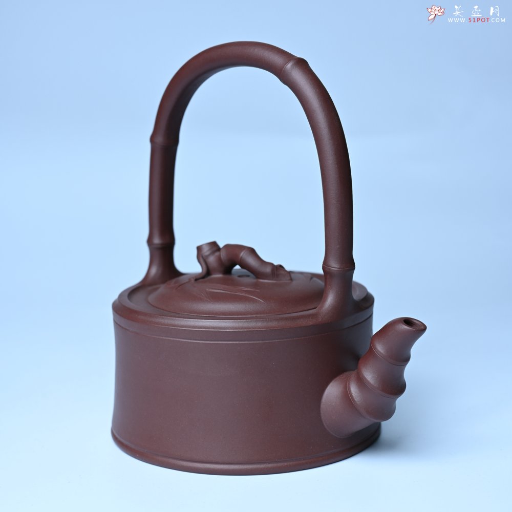 紫砂壶图片：美壶特惠紫砂壶手工手制紫泥竹段提梁壶 茶壶 茶具 单壶 - 全手工紫砂壶网