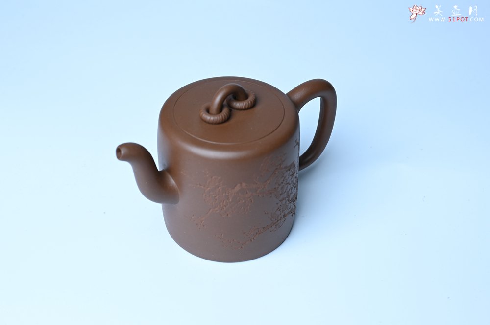紫砂壶图片：美壶特惠 潜力股王静然 优质紫泥双圈壶 春风大雅能容物 装饰文雅 - 全手工紫砂壶网