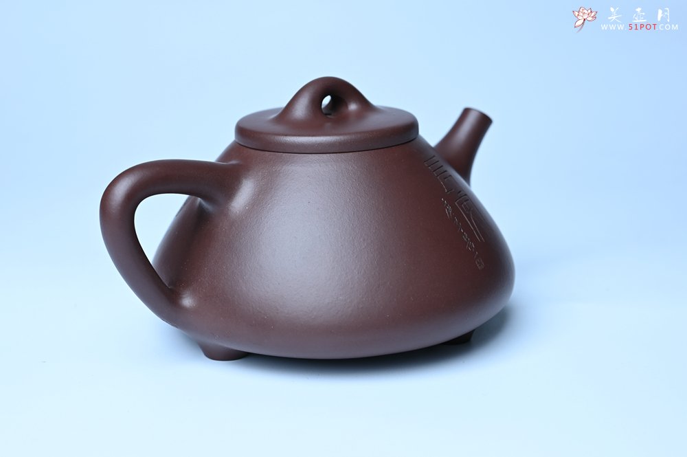 紫砂壶图片：特油润底曹青 全手工子冶石瓢 助工装饰菩萨坐骑瑞兽 - 全手工紫砂壶网