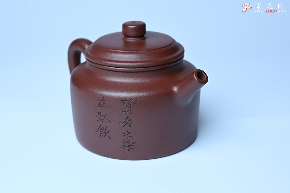 紫砂壶图片：油润黄龙山4号深井红皮龙 全手工德中壶 做工特好 装饰清供图 特文气 - 全手工紫砂壶网