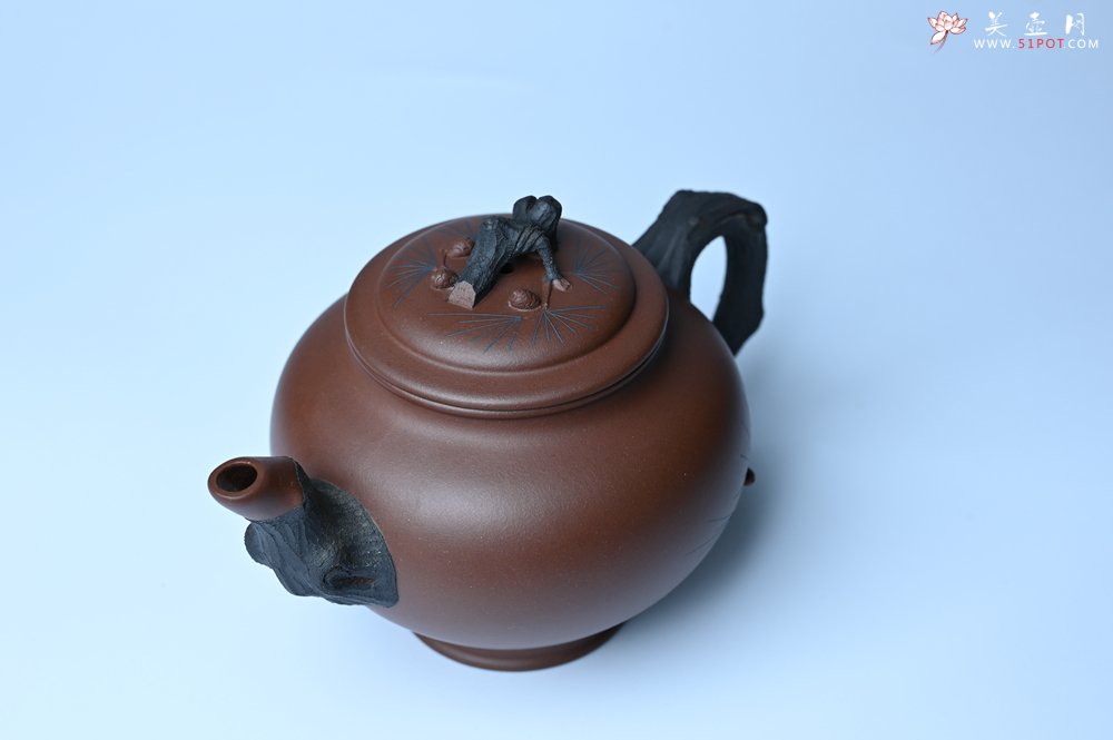 紫砂壶图片：美壶特惠 精致报春系列之松报春壶 - 全手工紫砂壶网