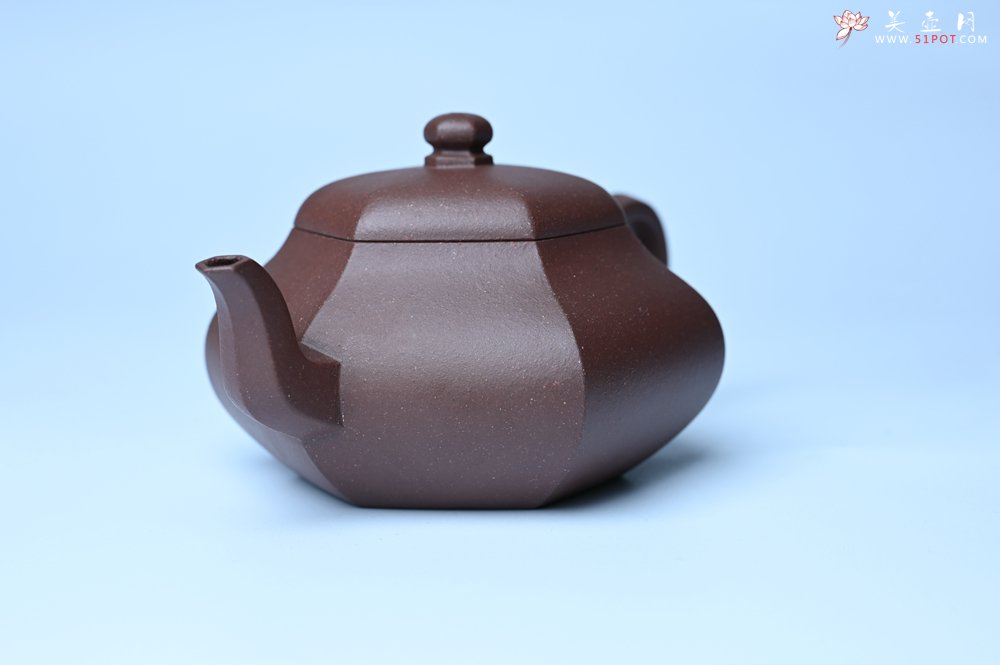 紫砂壶图片：美壶特惠 朱老师全手工六方君德壶 茶人醉爱 - 全手工紫砂壶网