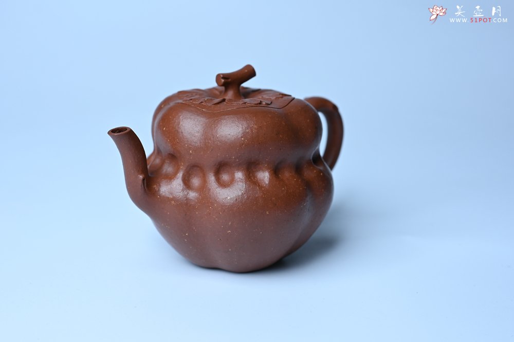 紫砂壶图片：美壶特惠 特好降坡泥 柿柿如意紫砂壶 肌理丰富生动 - 全手工紫砂壶网