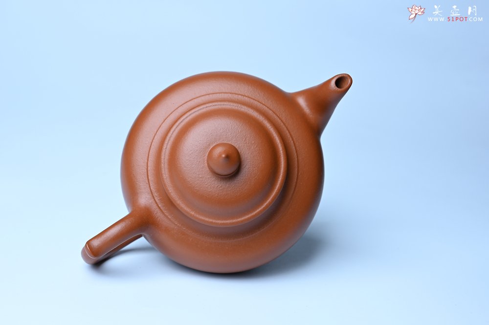 紫砂壶图片：潜力股周小培全手工演绎朱泥笑樱壶 中品难度大 - 全手工紫砂壶网