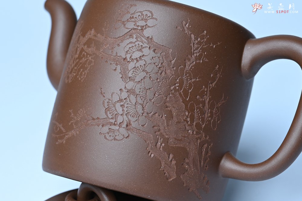 紫砂壶图片：美壶特惠 潜力股王静然 优质紫泥双圈壶 春风大雅能容物 装饰文雅 - 全手工紫砂壶网