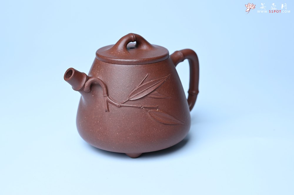 紫砂壶图片：美壶特惠 优质紫泥竹叶高石瓢壶 茶人醉爱 - 全手工紫砂壶网