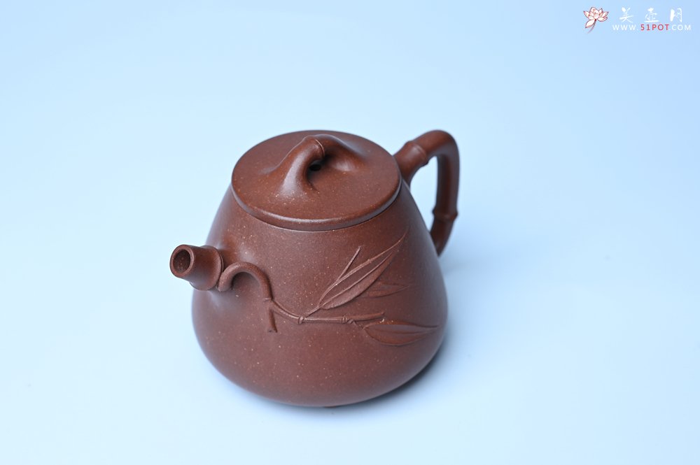紫砂壶图片：美壶特惠 优质紫泥竹叶高石瓢壶 茶人醉爱 - 全手工紫砂壶网