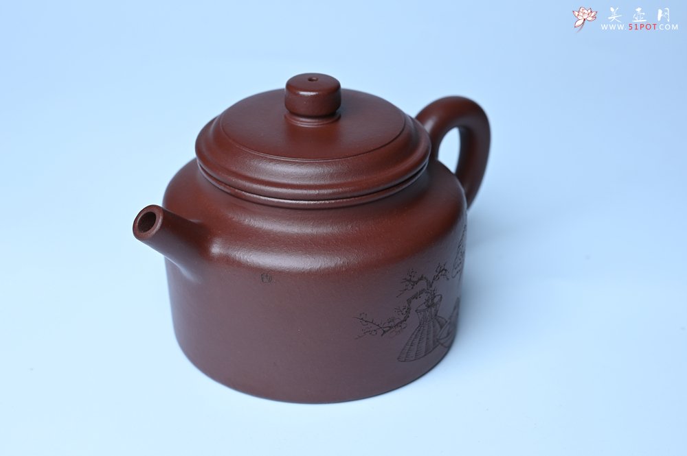 紫砂壶图片：油润黄龙山4号深井红皮龙 全手工德中壶 做工特好 装饰清供图 特文气 - 全手工紫砂壶网