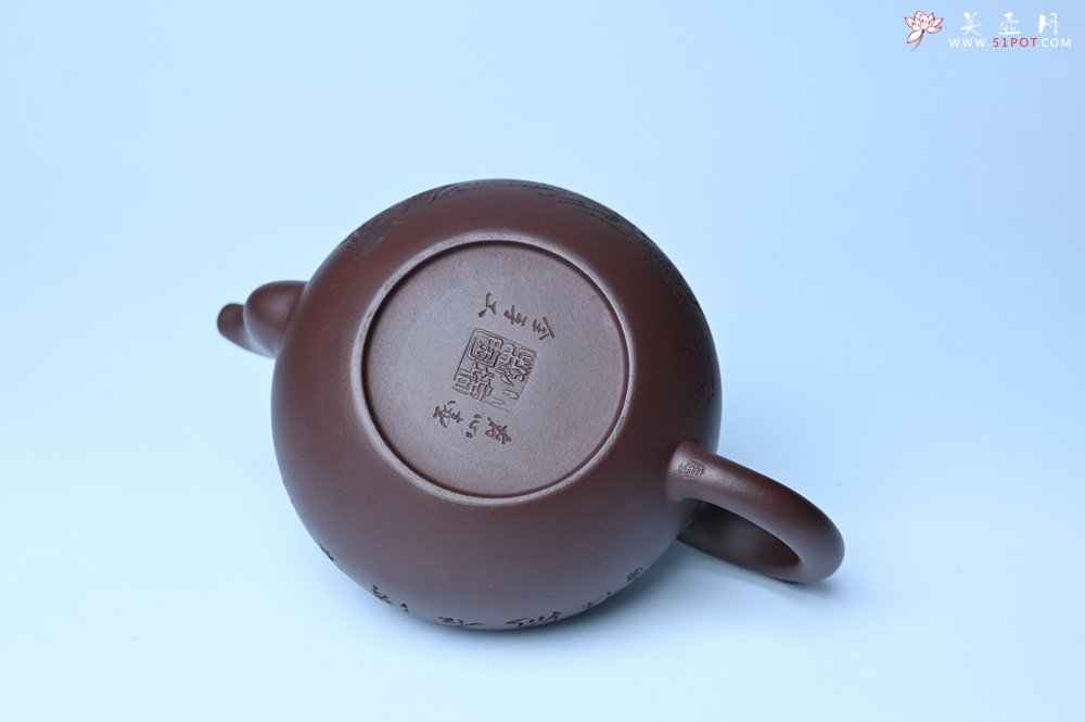 紫砂壶图片：特油润底曹青 全手工大蕴存心壶 卡盖难度相当大 明月松间照 清泉石上流 期待与亲结缘 - 全手工紫砂壶网