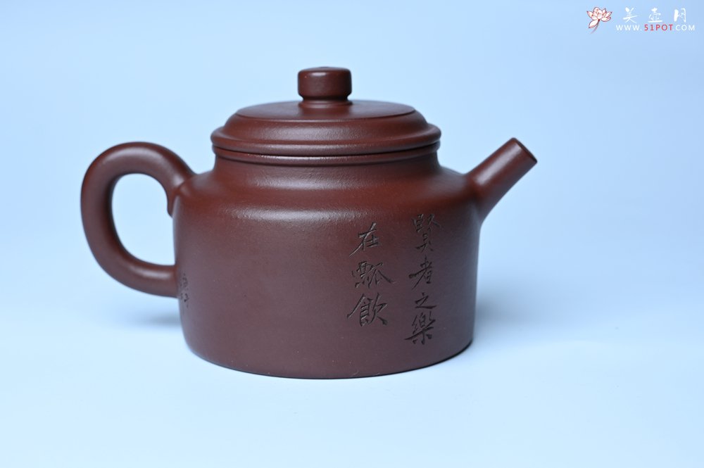 紫砂壶图片：油润黄龙山4号深井红皮龙 全手工德中壶 做工特好 装饰清供图 特文气 - 全手工紫砂壶网