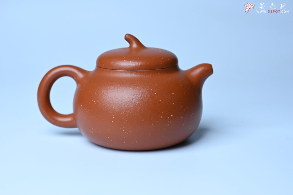 紫砂壶图片：美壶特惠 特好红泥桂花砂茄段壶 茶人醉爱 - 全手工紫砂壶网