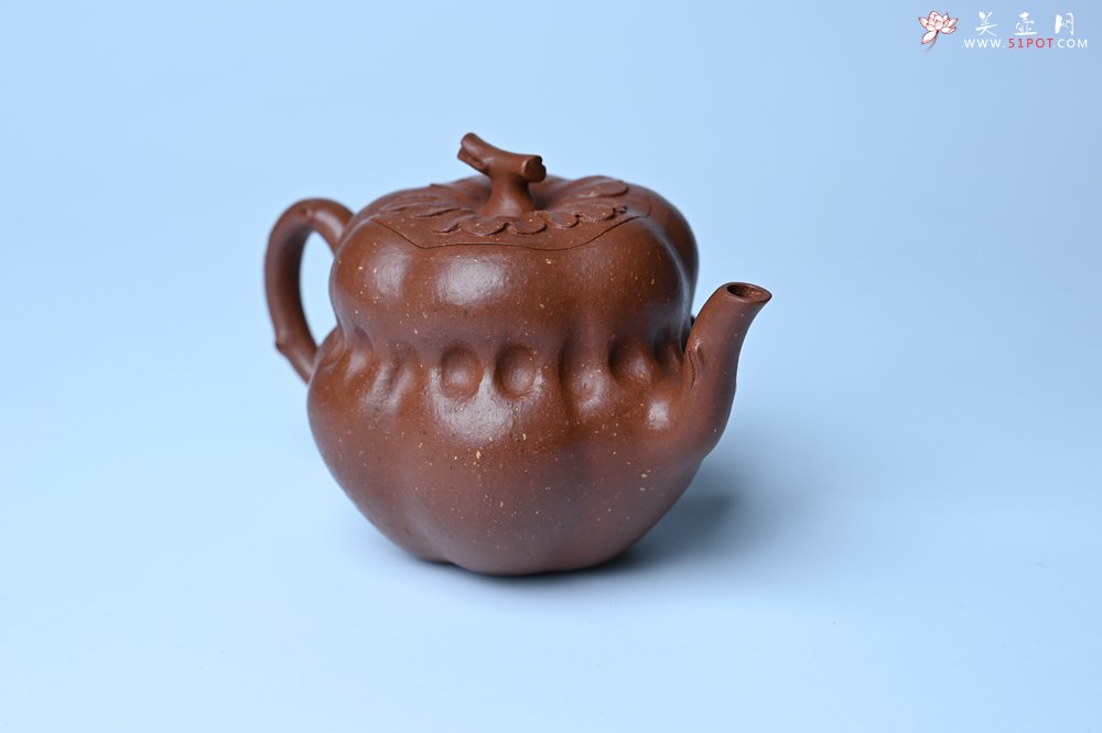 紫砂壶图片：美壶特惠 特好降坡泥 柿柿如意紫砂壶 肌理丰富生动 - 全手工紫砂壶网