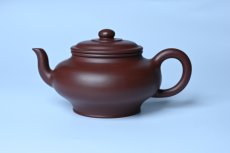 紫砂壶图片：油润黄龙山4号深井红皮龙 全手工摹顾景舟高虚扁 做工特好 - 全手工紫砂壶网