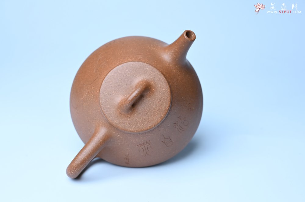 紫砂壶图片：油润五彩段泥 全手工薄胎子冶石瓢 难度大 骨肉匀挺 文气装饰罗汉图 - 全手工紫砂壶网