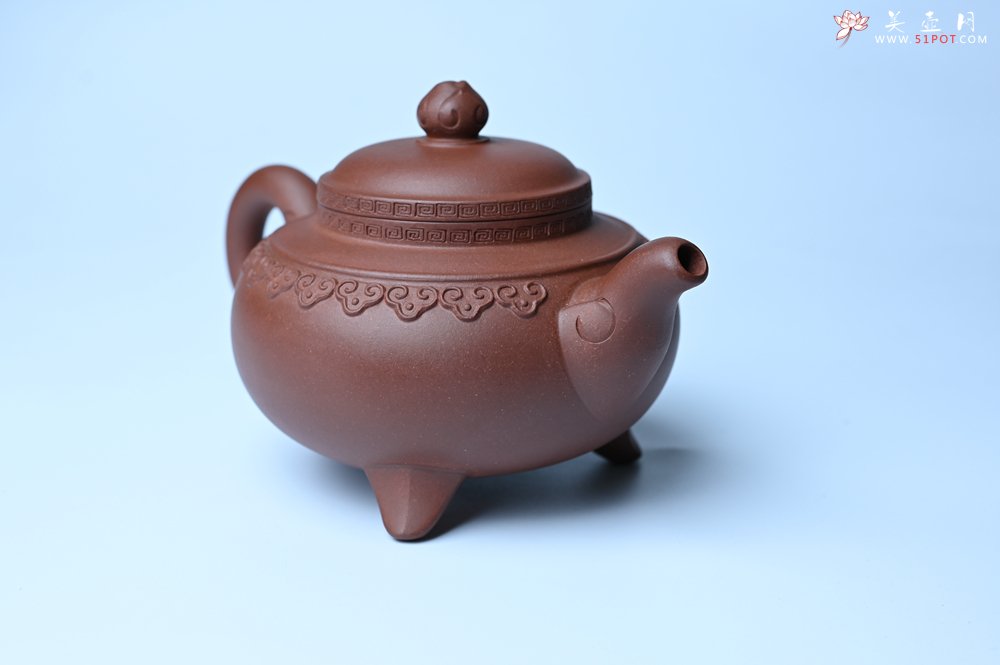 紫砂壶图片：美壶特惠 精致特好底曹青云肩如意壶 - 全手工紫砂壶网