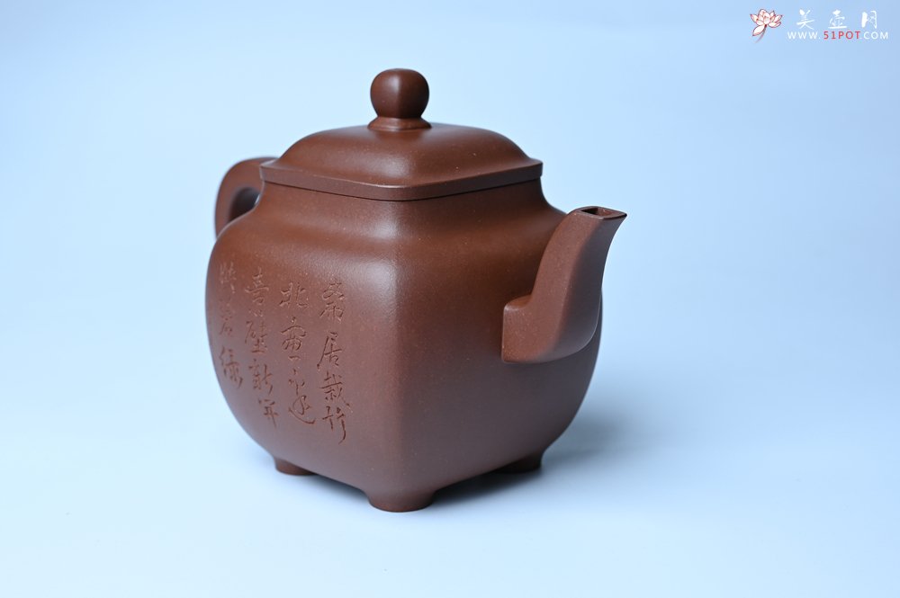 紫砂壶图片：实力派张海艳全手工油润底曹青重器鸣远四方 气势磅礴 用心之作 装饰人物特文气 - 全手工紫砂壶网