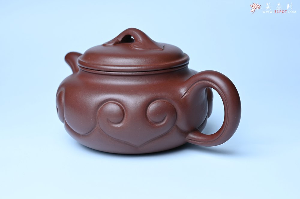 紫砂壶图片：美壶特惠 精致紫泥仿古如意壶 茶人醉爱 - 全手工紫砂壶网