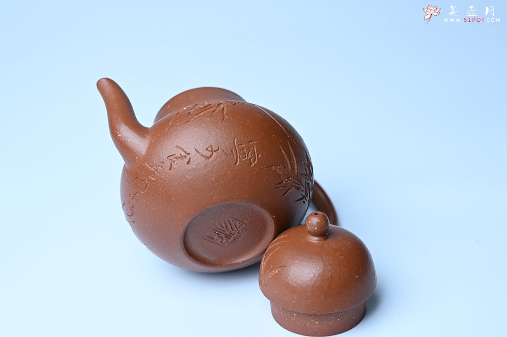 紫砂壶图片：美壶特惠 特好朱泥居不可无竹梨形壶 茶人醉爱 - 全手工紫砂壶网