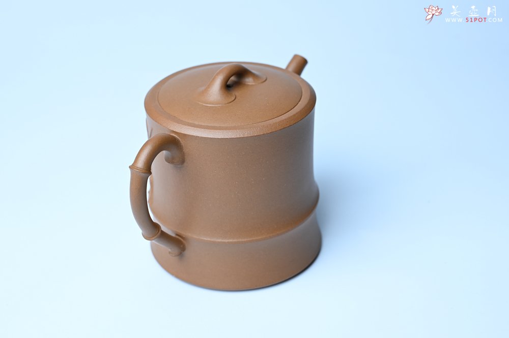 紫砂壶图片：美壶特惠 精工黄金段泥竹段 挺拔秀雅 茶人醉爱 - 全手工紫砂壶网