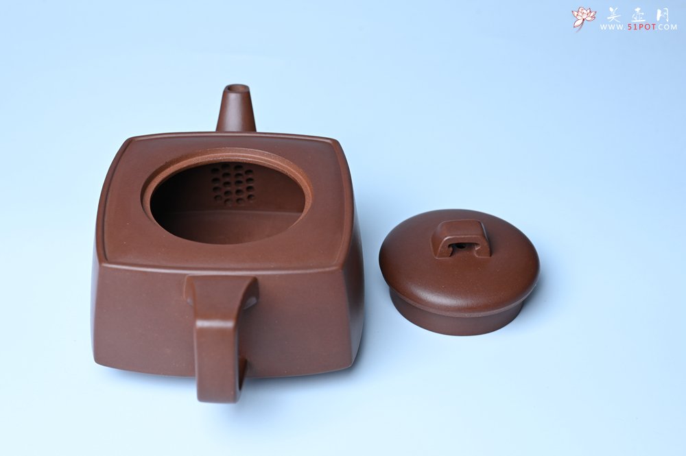 紫砂壶图片：实力派张海艳全手工精工砂四方壶 做工一流 - 全手工紫砂壶网