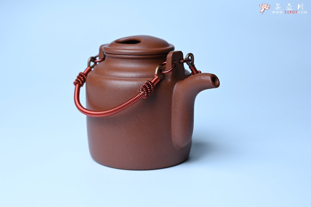 紫砂壶图片：美壶特惠 特好红皮龙精工洋桶壶 茶人醉爱 - 全手工紫砂壶网