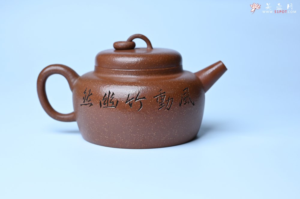 紫砂壶图片：美壶特惠 养过油润降坡泥圈钮德中壶 茶人醉爱 - 全手工紫砂壶网