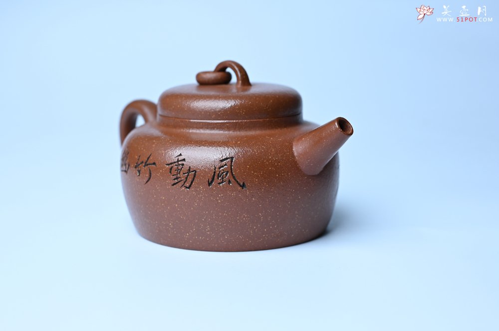 紫砂壶图片：美壶特惠 养过油润降坡泥圈钮德中壶 茶人醉爱 - 全手工紫砂壶网