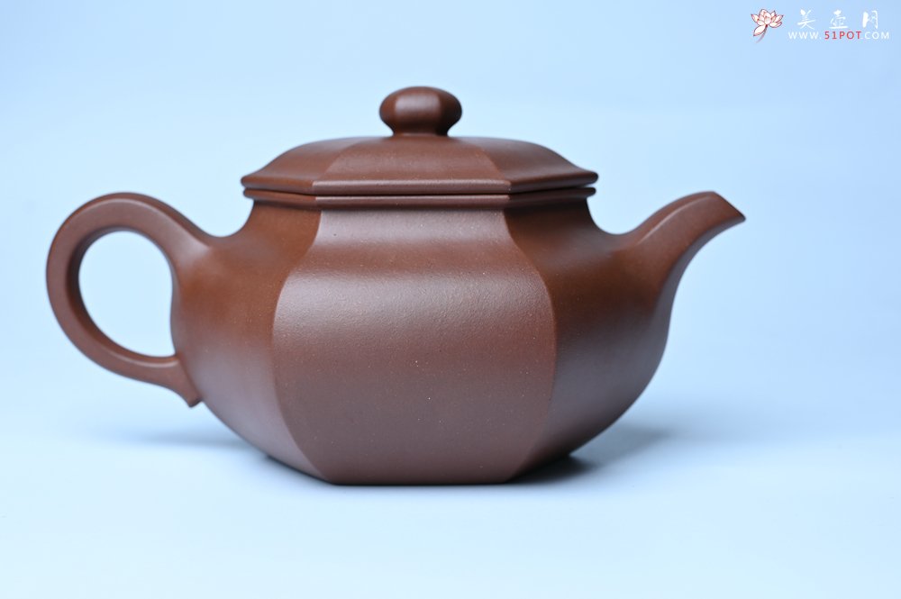 紫砂壶图片：实力派张海艳全手工精工六方仿古壶 气势磅礴 线面挺括平正 - 全手工紫砂壶网