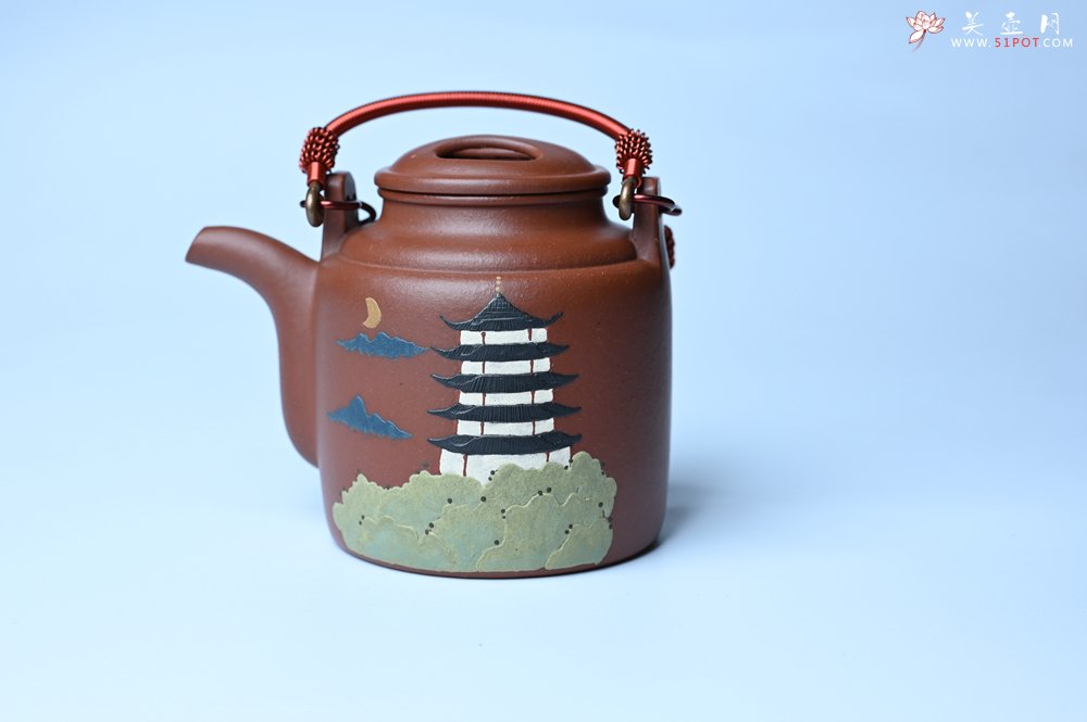 紫砂壶图片：美壶特惠 特好红皮龙精工洋桶壶 茶人醉爱 - 全手工紫砂壶网