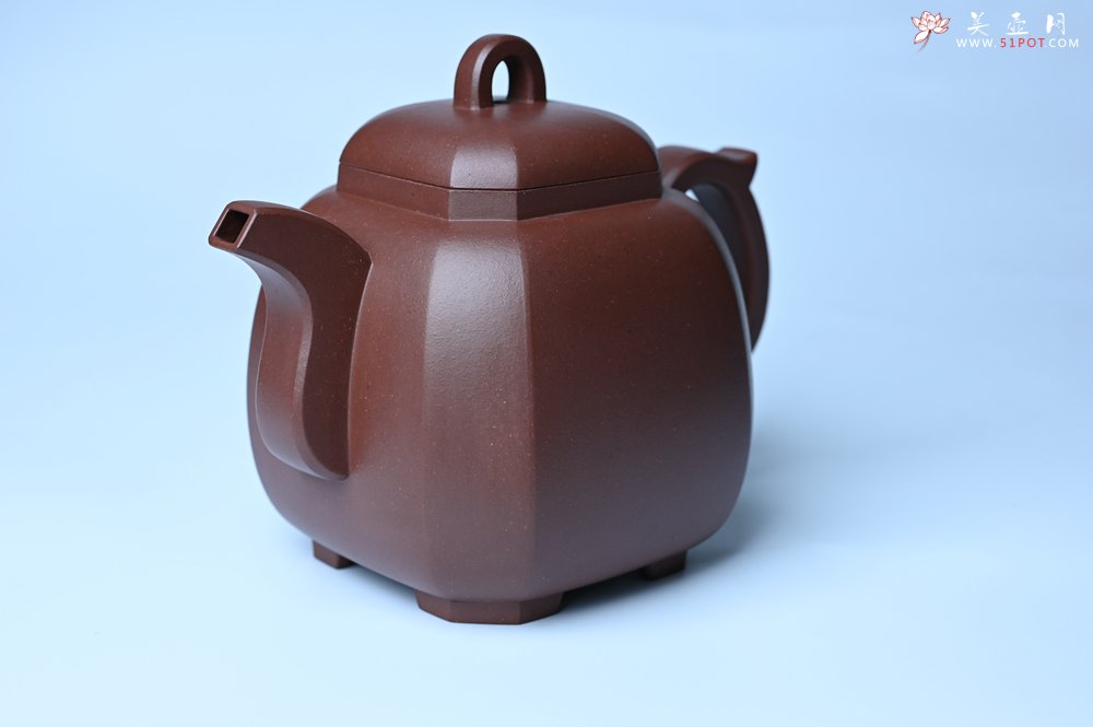 紫砂壶图片：实力派张海艳全手工家藏底槽清精工福临八方壶 气势磅礴 - 全手工紫砂壶网