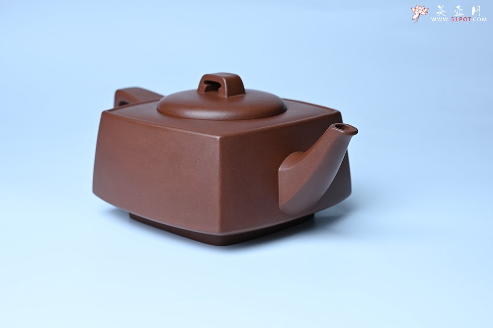 紫砂壶图片：实力派张海艳全手工精工砂四方壶 做工一流 - 全手工紫砂壶网