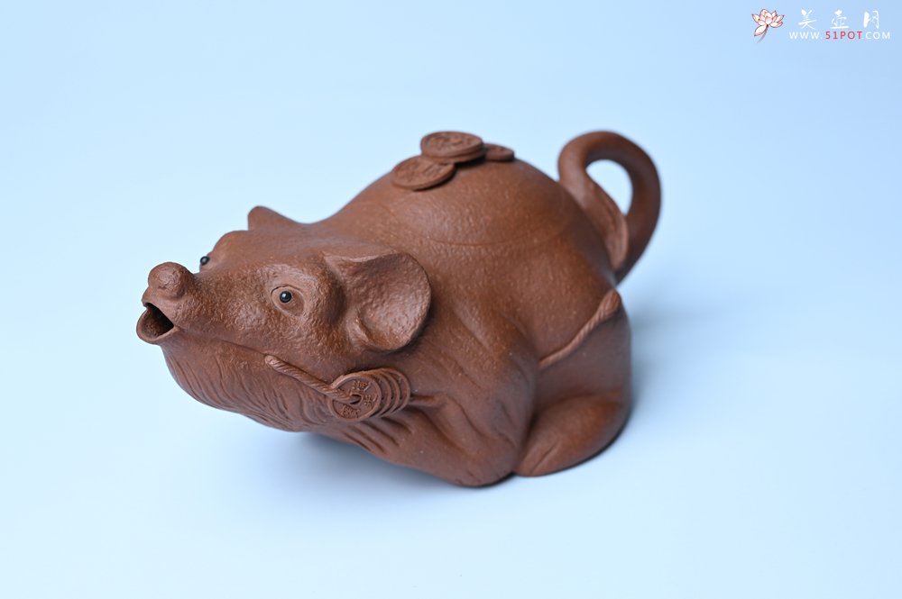 紫砂壶图片：美壶特惠 优质降坡泥鼠你有钱壶壶 茶人醉爱 - 全手工紫砂壶网