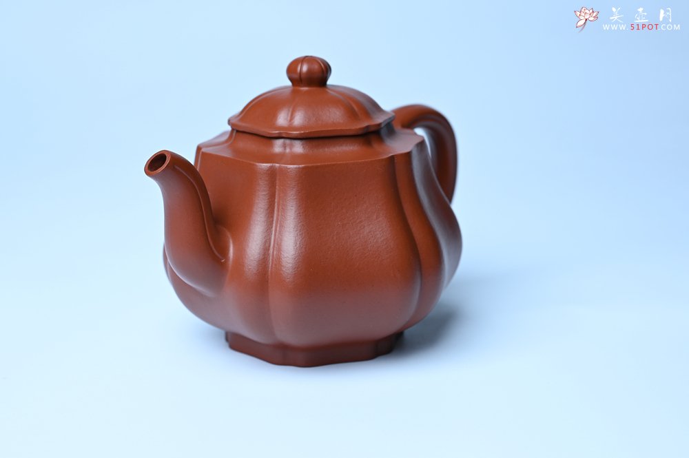 紫砂壶图片：美壶特惠 老朱泥高菱壶 茶人醉爱 - 全手工紫砂壶网