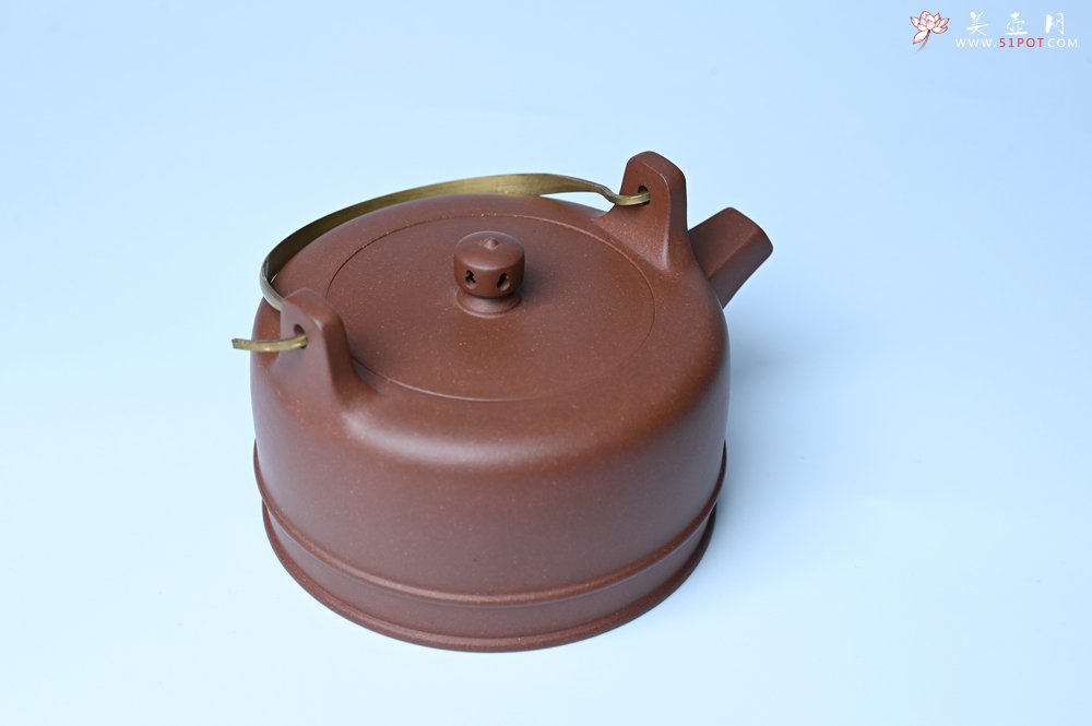 紫砂壶图片：美壶特惠 手工手制精致紫泥提梁壶 茶人醉爱 - 全手工紫砂壶网