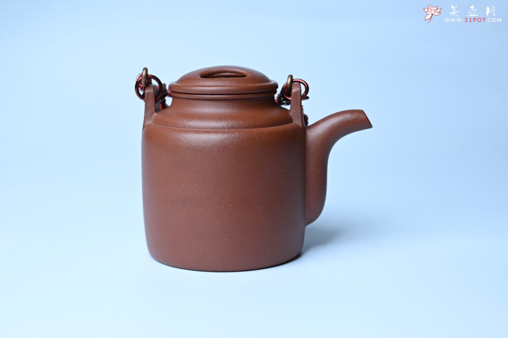 紫砂壶图片：美壶特惠 特好红皮龙精工洋桶壶 茶人醉爱 - 全手工紫砂壶网