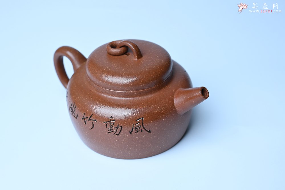 紫砂壶图片：美壶特惠 养过油润降坡泥圈钮德中壶 茶人醉爱 - 全手工紫砂壶网