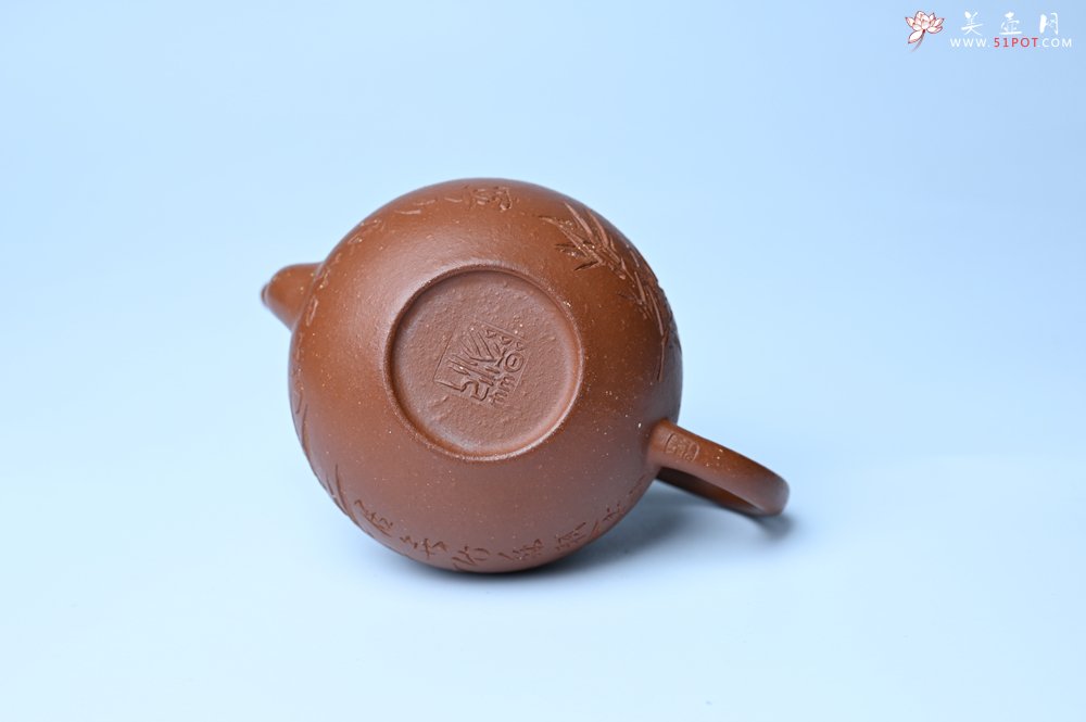 紫砂壶图片：美壶特惠 特好朱泥居不可无竹梨形壶 茶人醉爱 - 全手工紫砂壶网