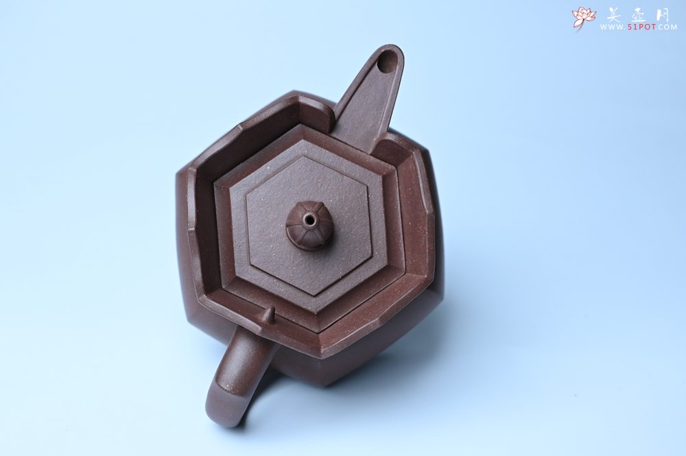 紫砂壶图片：摹古时大彬 优质调砂老紫泥全手工镶片僧帽壶 难度大 古韵悠悠 愈养迷人 - 全手工紫砂壶网