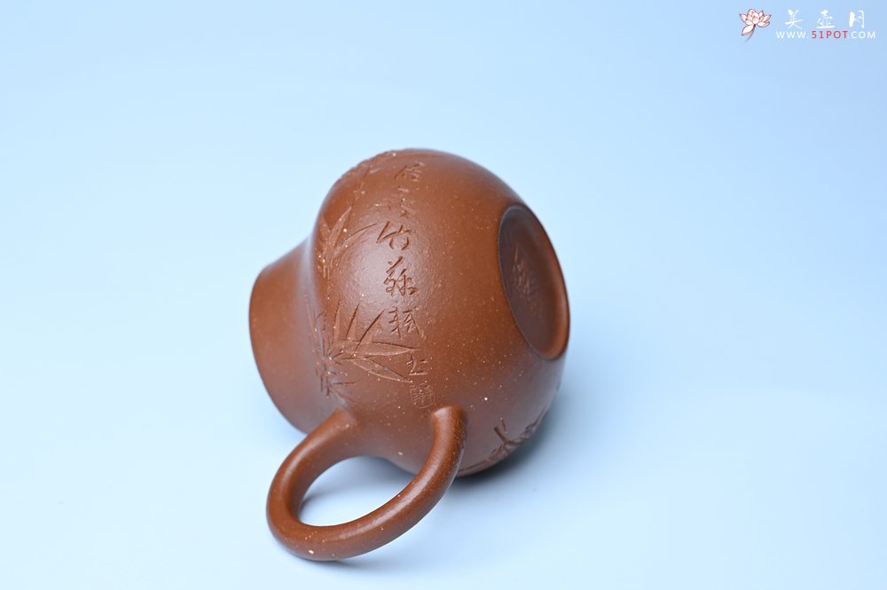 紫砂壶图片：美壶特惠 特好朱泥居不可无竹梨形壶 茶人醉爱 - 全手工紫砂壶网