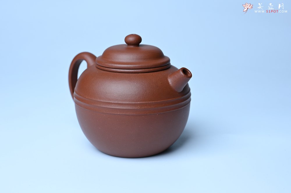 紫砂壶图片：美壶特惠 精致老清水泥腰线巨轮壶 茶人醉爱 - 全手工紫砂壶网