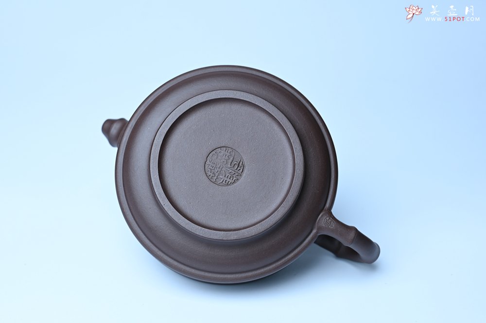 紫砂壶图片：美壶特惠 优质老紫泥双线竹鼓二式 养后特润 - 全手工紫砂壶网