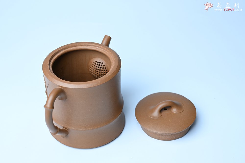 紫砂壶图片：美壶特惠 精工黄金段泥竹段 挺拔秀雅 茶人醉爱 - 全手工紫砂壶网